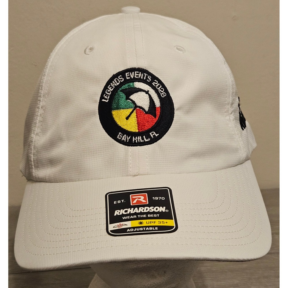 Richardson 220 Legends Events 2026 Bay Hill Golf Hat White Adjustable UPF 35+